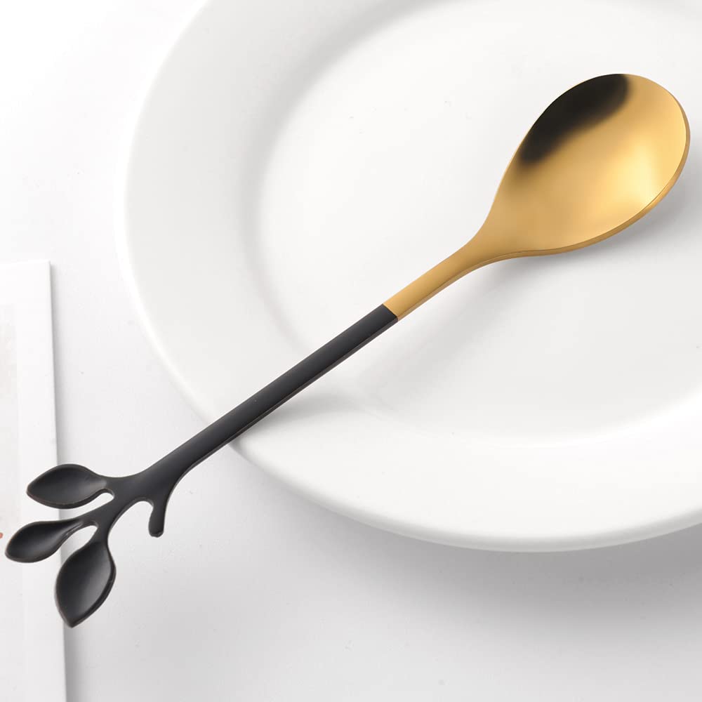 AnSaw Elegant Leaf demitasse spoon ideal for cocktails and petite desserts.