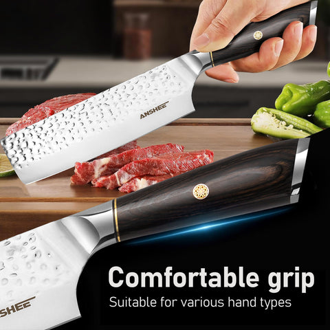 Anshee nakiri 7inch sashimi and veggies presentation highlights versatility.