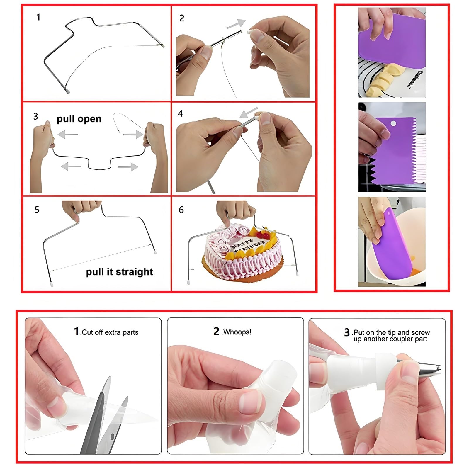 ANSLYQA straight and angled spatulas with scrapers for clean edges