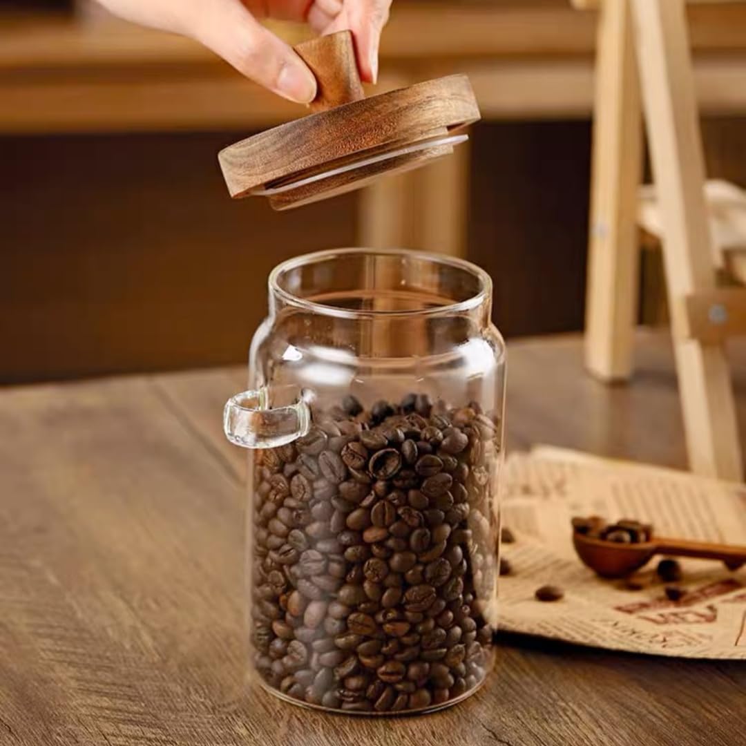 ANSQU bamboo spoon stored in loop for convenient scooping until empty.