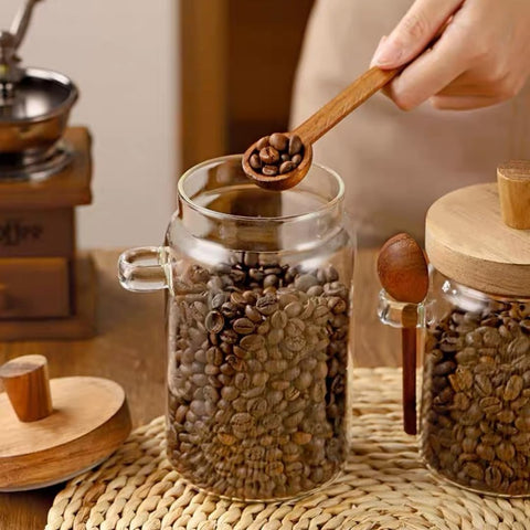 ANSQU coffee grounds container helps organize breakfast rituals with visible contents.