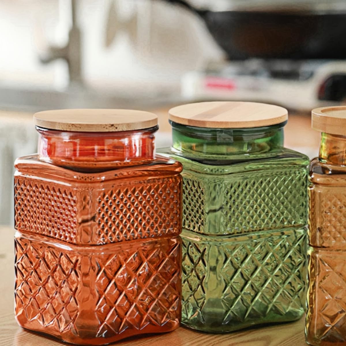 ANSQU tea coffee sugar storage keeps pantry neat and accessible.