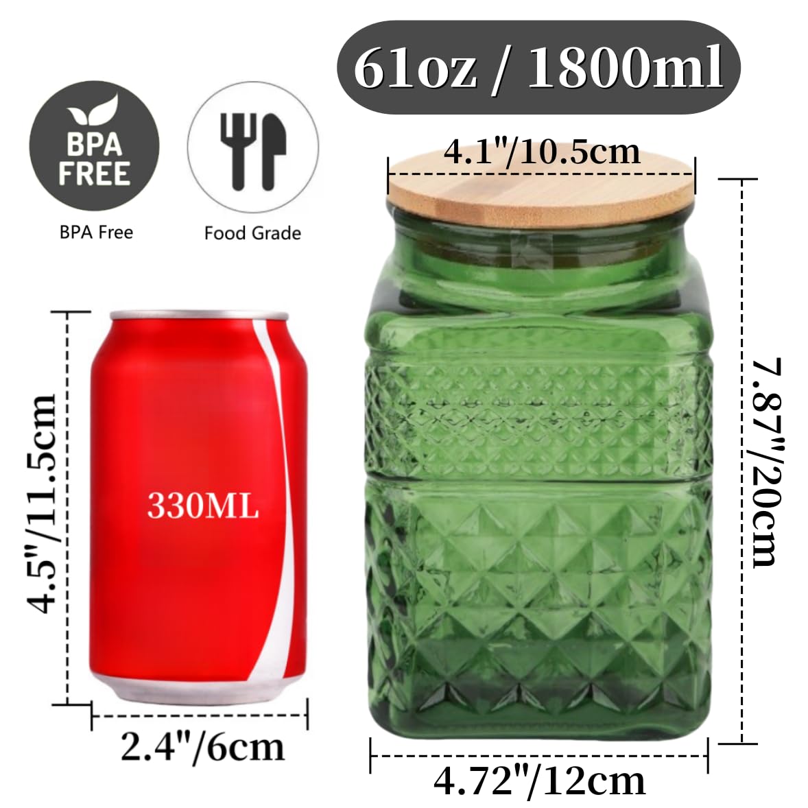 ANSQU vintage embossed glass jar adds retro charm while storing cookies.