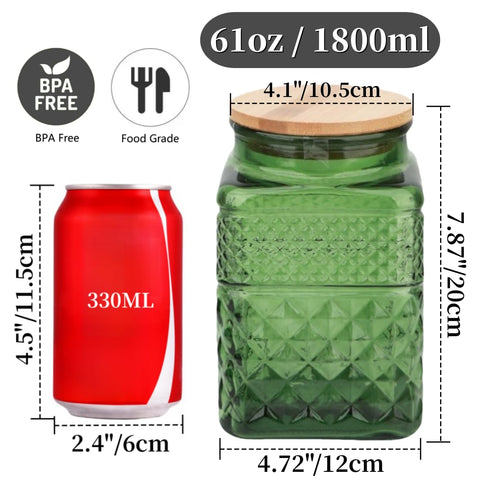 ANSQU vintage embossed glass jar adds retro charm while storing cookies.
