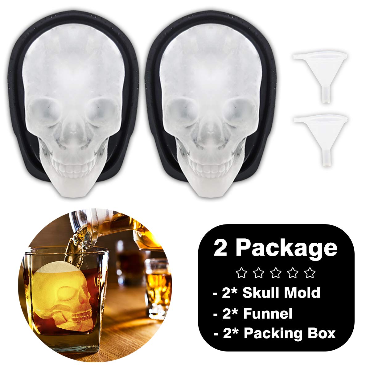 Antenda skull ice mold large: party ready skull ice for celebrations