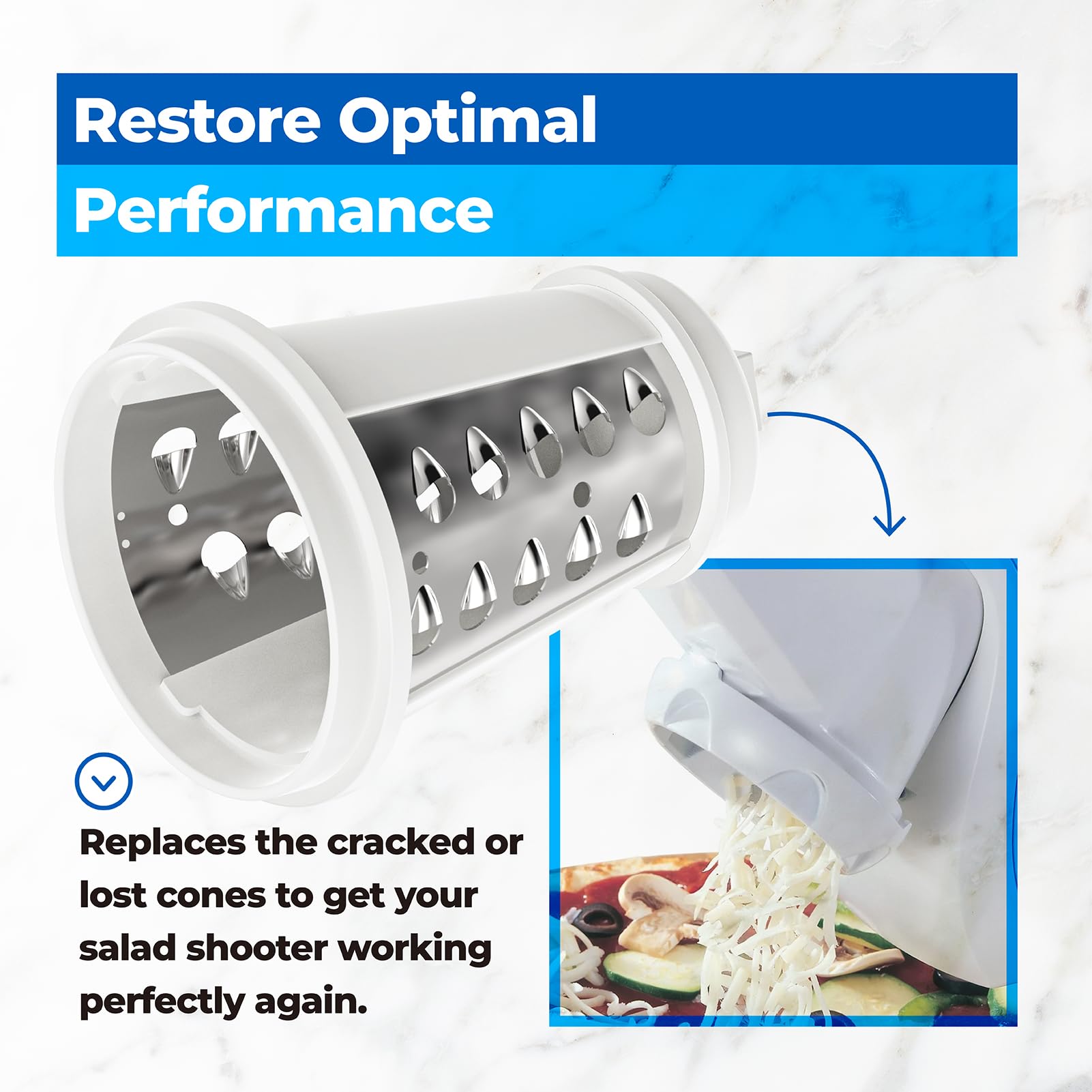 Versatile shredding for cheese, vegetables, and fruits during weekly cooking.