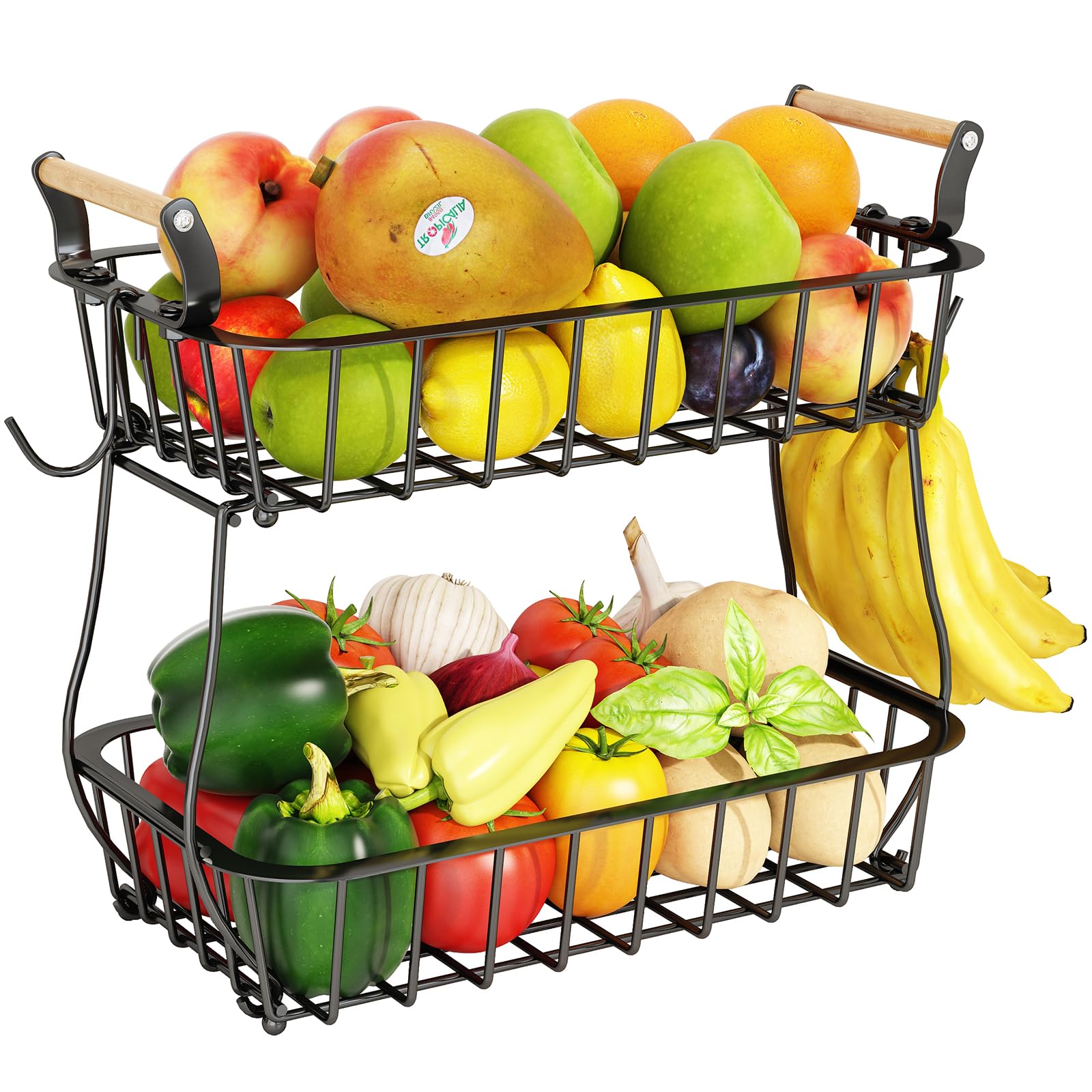 ANTOPY 2-tier fruit basket keeps fruits organized and airy on the counter