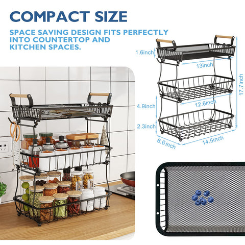 ANTOPY easy to assemble and detach for flexible 3-tier or individual baskets.