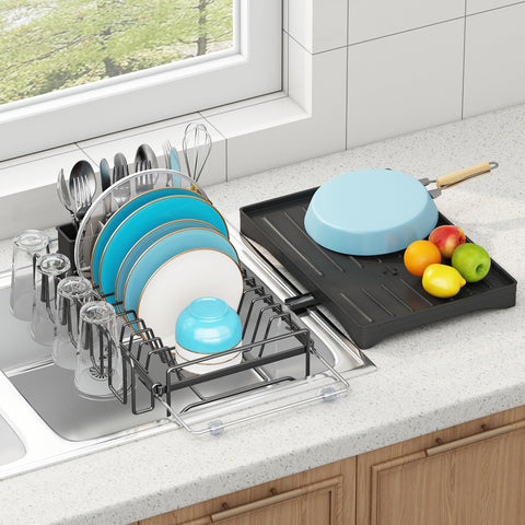 ANTOPY dish drying rack in sink keeps counters dry and organized