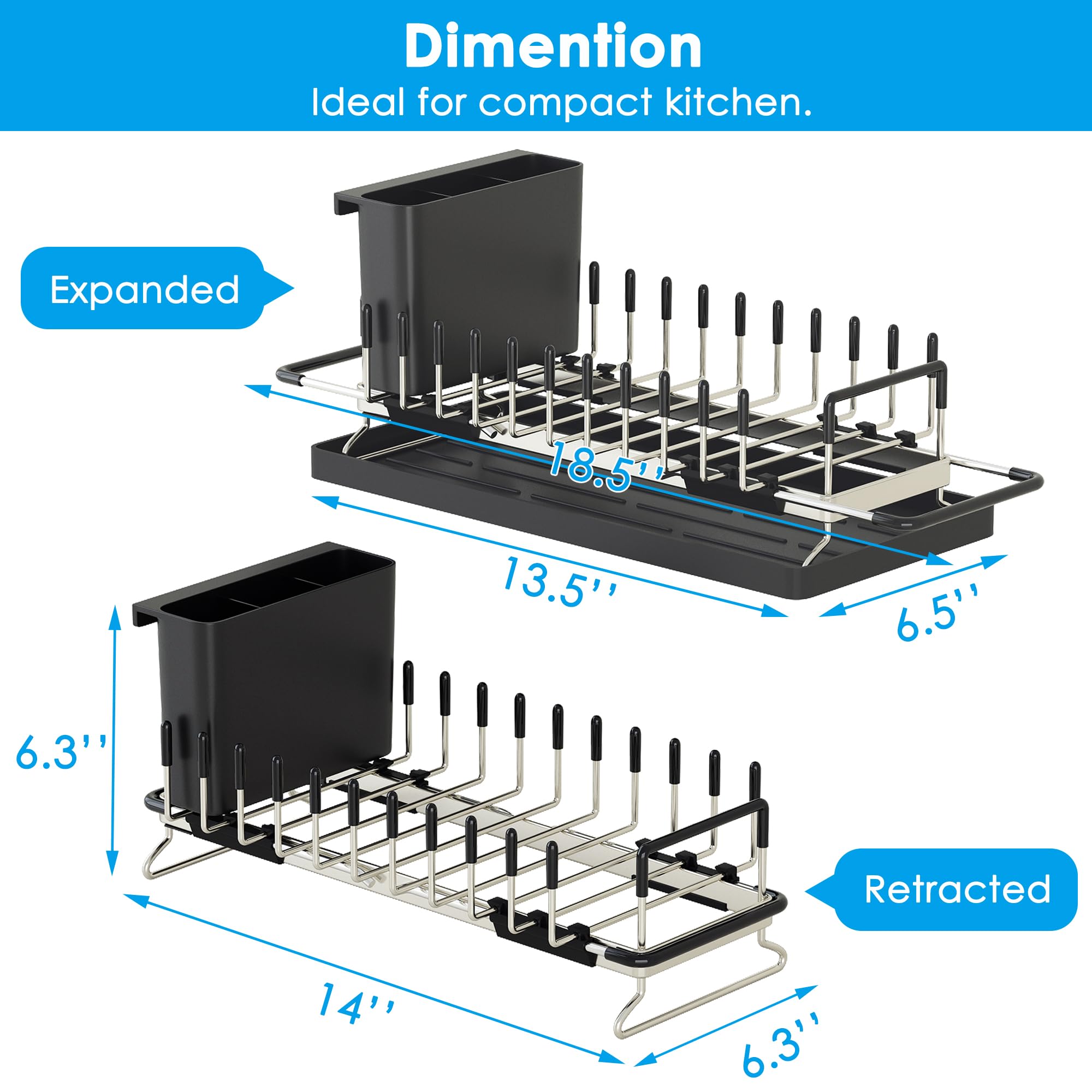 ANTOPY removable 3-slot cutlery caddy drains moisture after washing