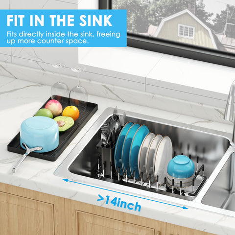 ANTOPY silicone drying mat under rack catches water for a tidy kitchen