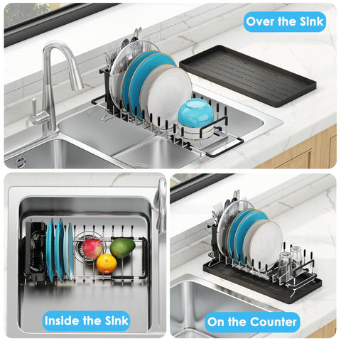 ANTOPY inside-sink setup dries tall bowls with minimal splash