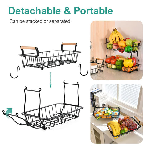 ANTOPY wrought iron stand with rustproof coating provides sturdy storage for produce