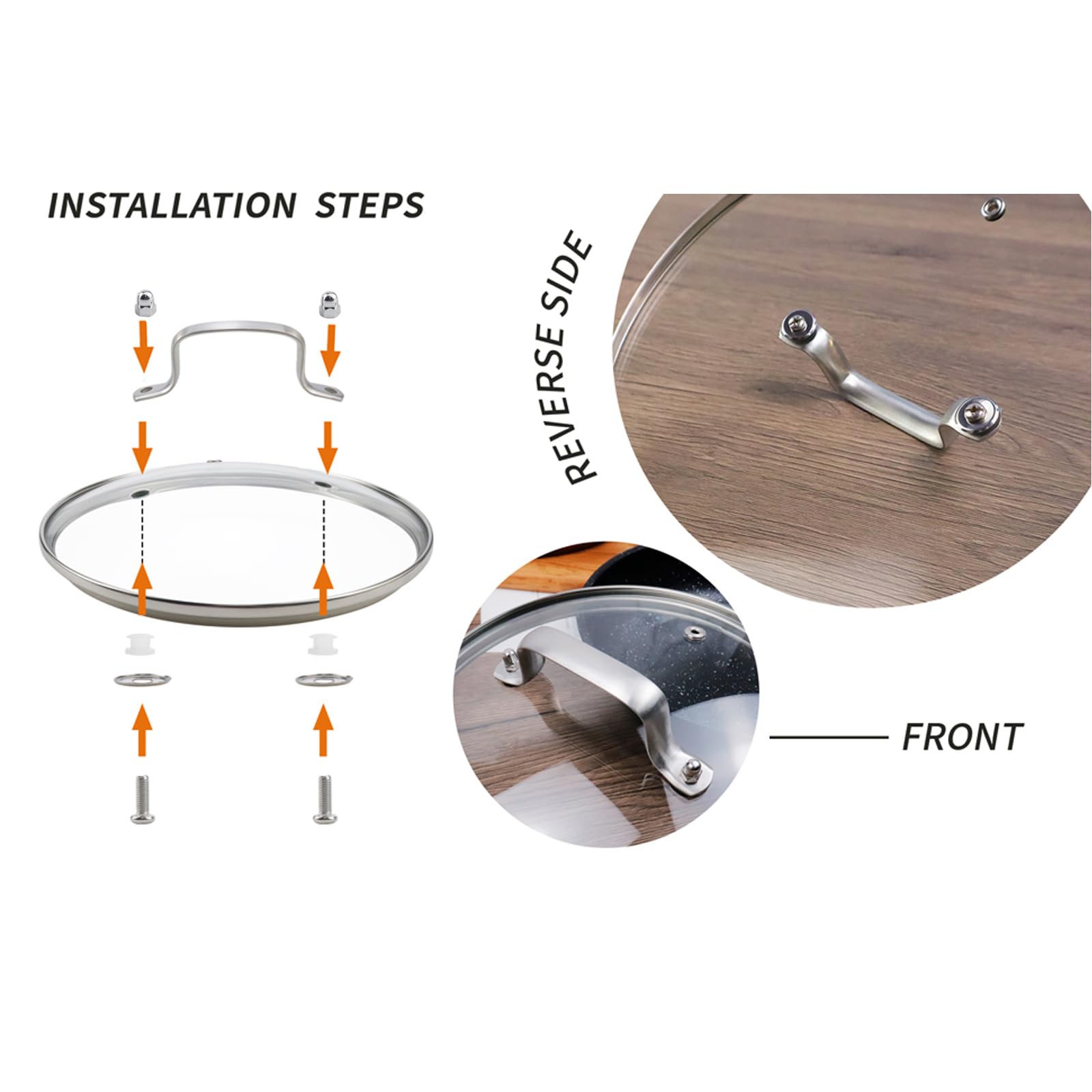 Antrader steam-hole design lid vents steam to prevent overflow during boiling.