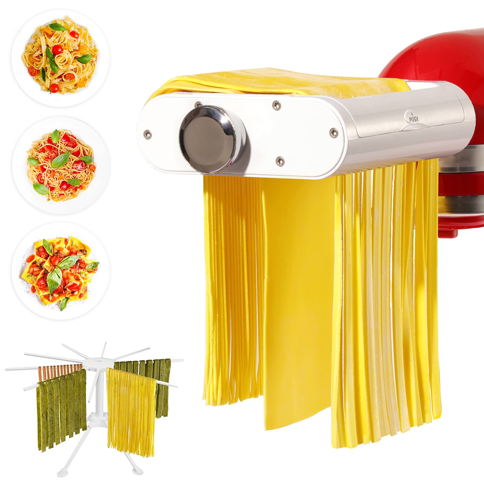 ANTREE 3-1 pasta maker attachment with KitchenAid for versatile at-home pasta making