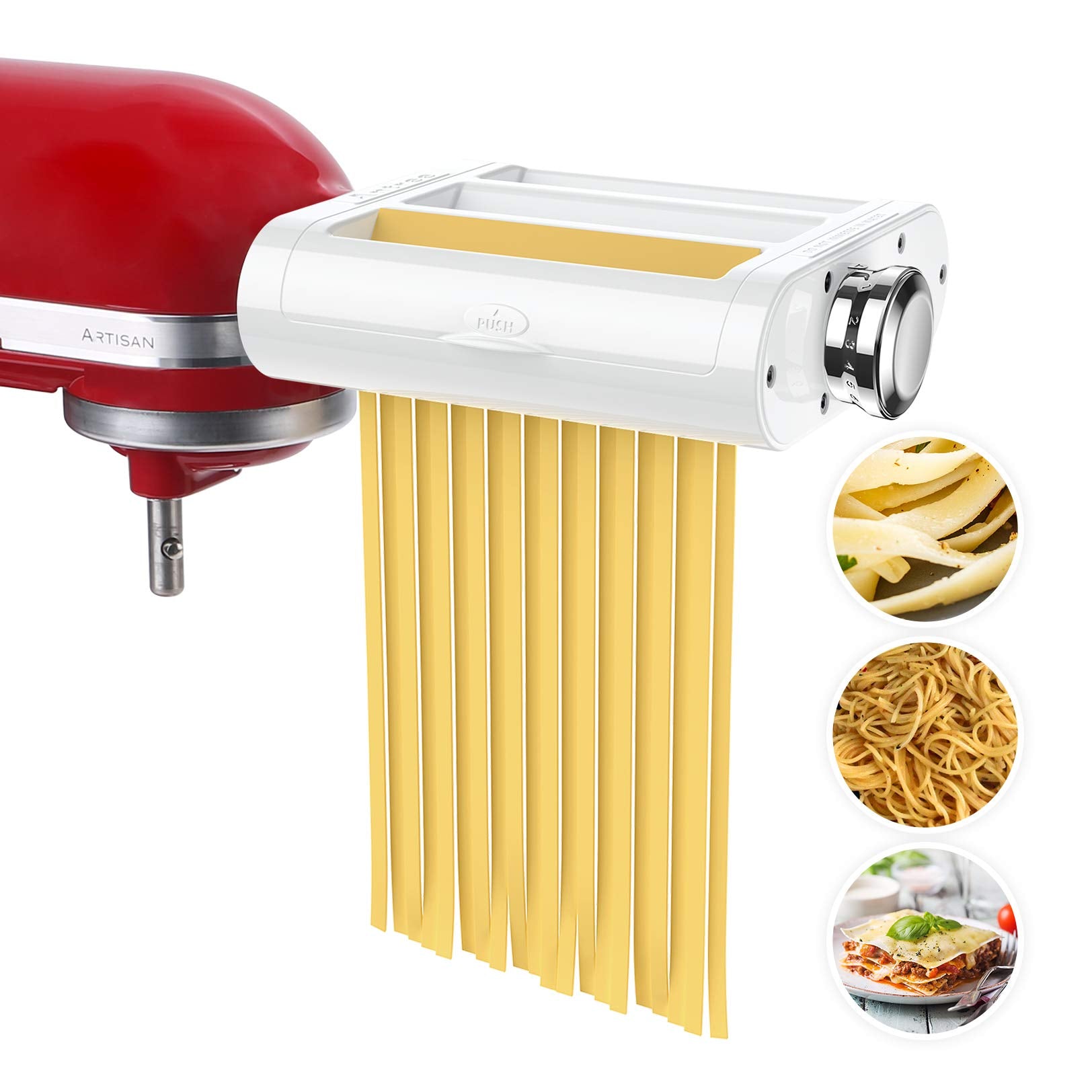 Antree pasta attachment roller for KitchenAid creates smooth sheets for versatile pasta at home
