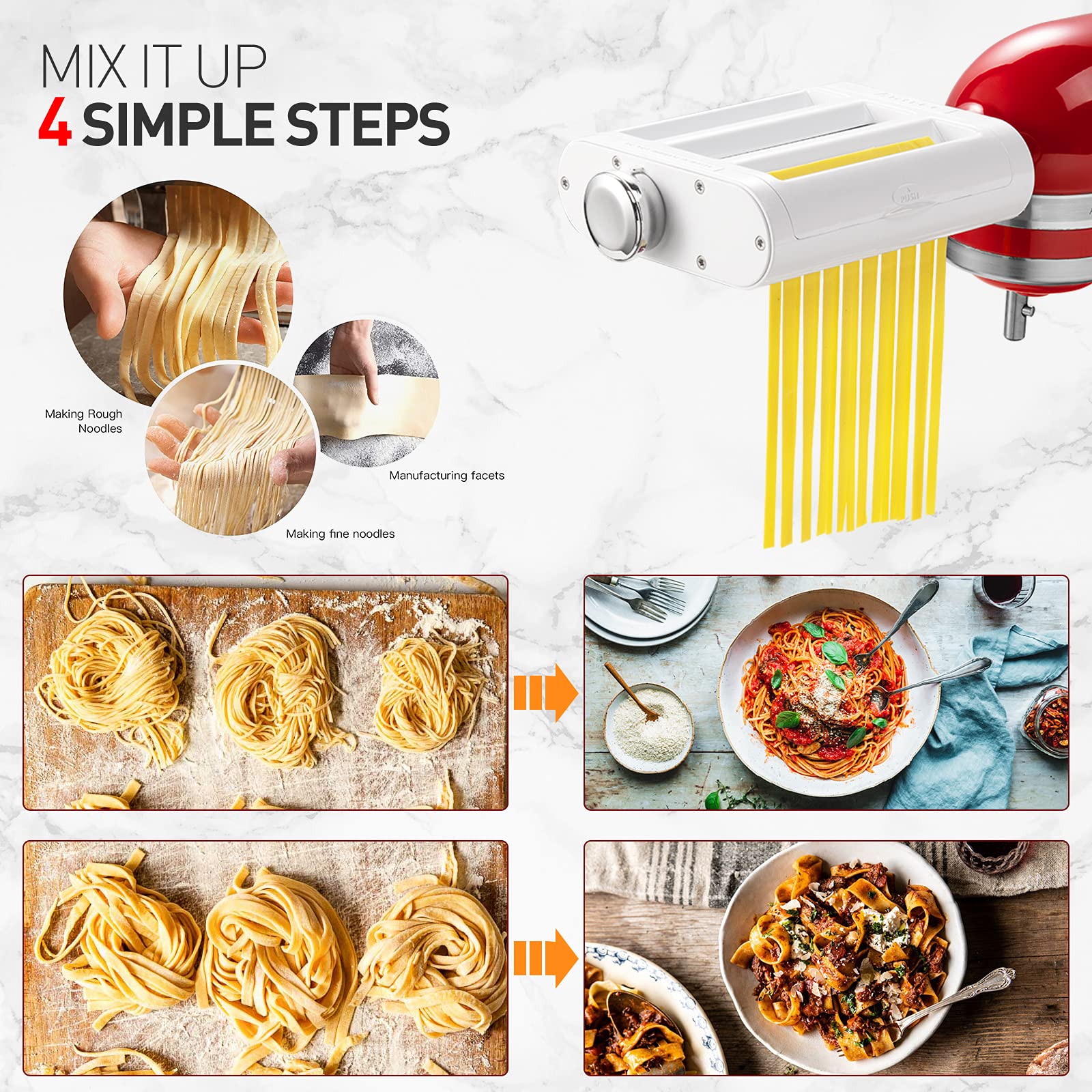 Antree pasta attachment spaghetti cutter carves uniform spaghetti noodles quickly