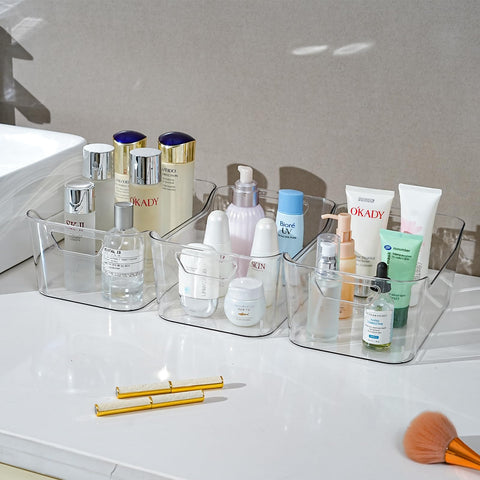 AntStep clear bin for freezer storage with visible contents and organized layout.