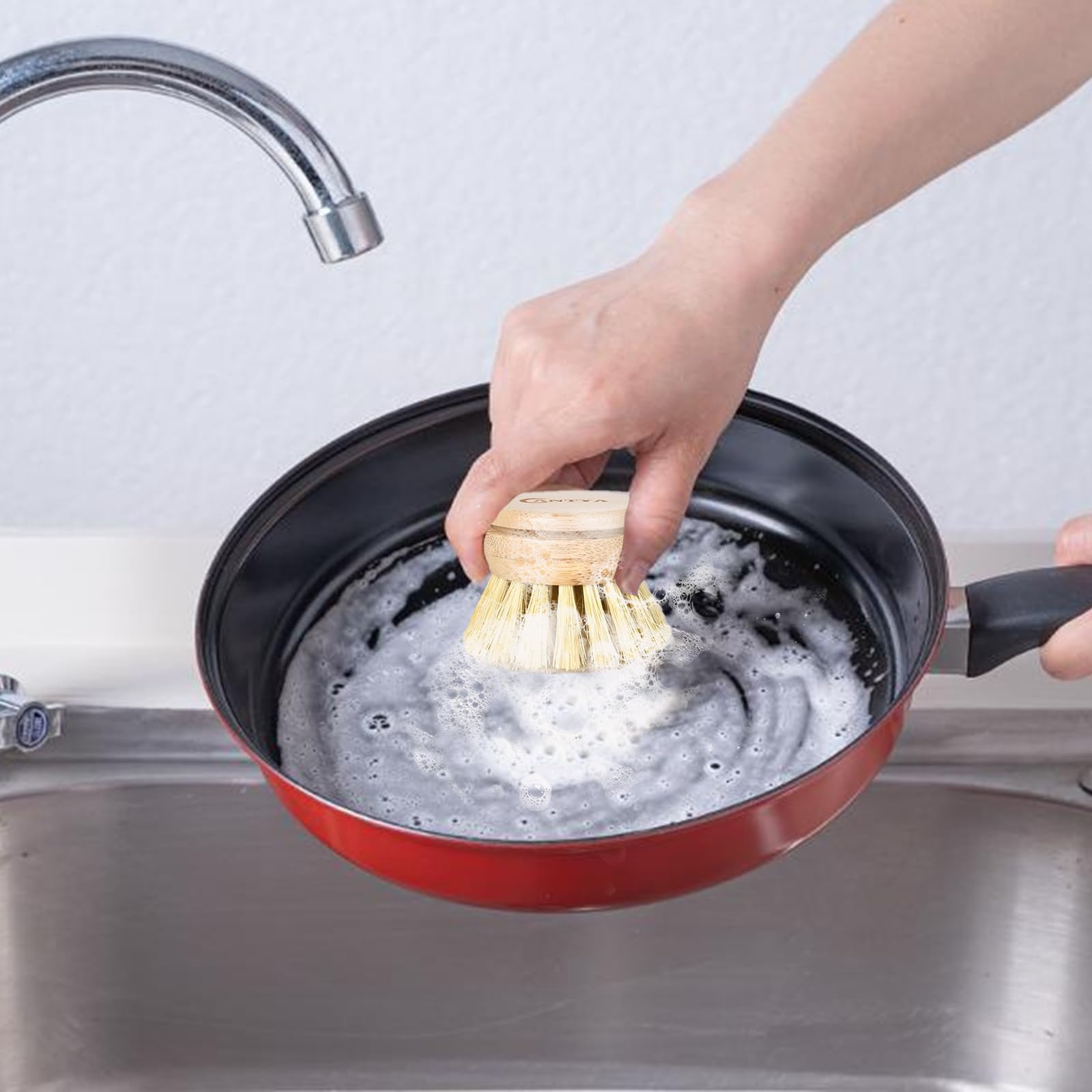 ANTYA natural bamboo texture adds rustic charm to kitchen scrubber