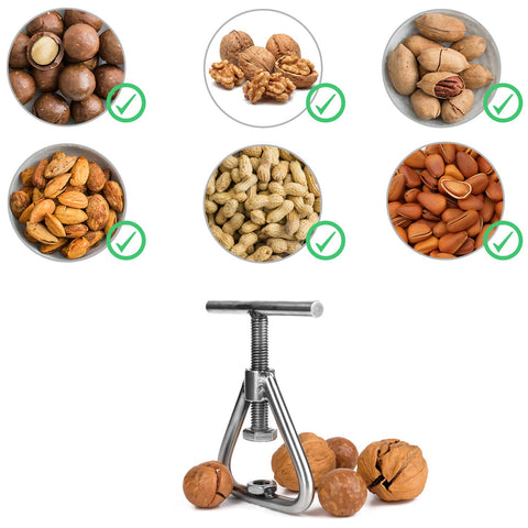 Anwenk Nut Cracker with stainless steel body built for durability during cracking.
