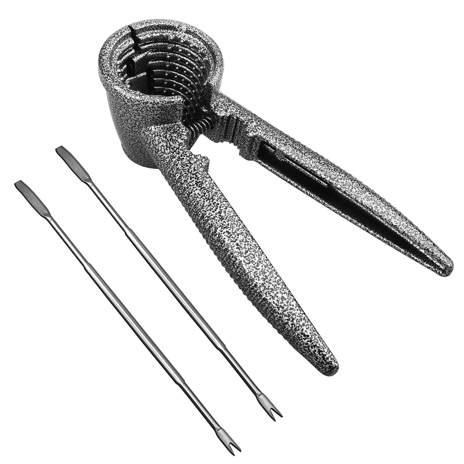 Anwenk Nutcracker self-adjusting cup accommodates small to large nuts.