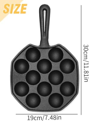 Anxingo takoyaki pan 12-hole molds close-up shows precise half-spheres for even cooking