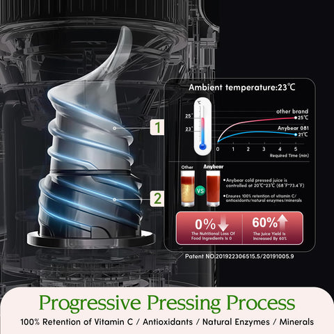 Anybear dual-stage extraction maximizes juice output while minimizing oxidation.