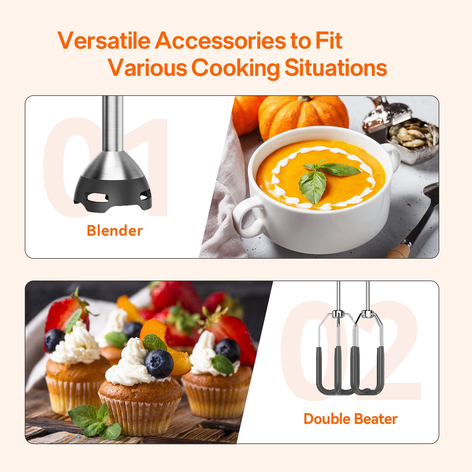 Anybear immersion blender one-button detach for quick cleaning.