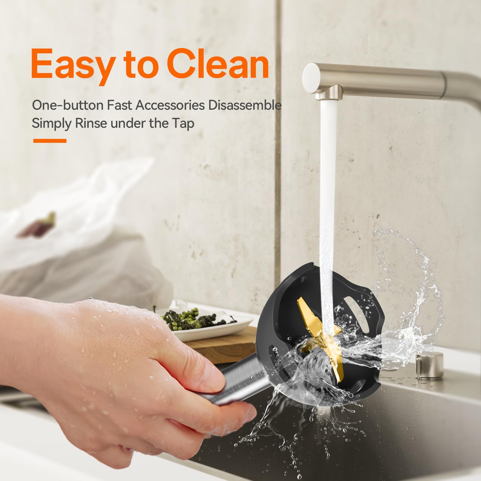 Anybear immersion blender turbo mode enables fast, smooth emulsions.