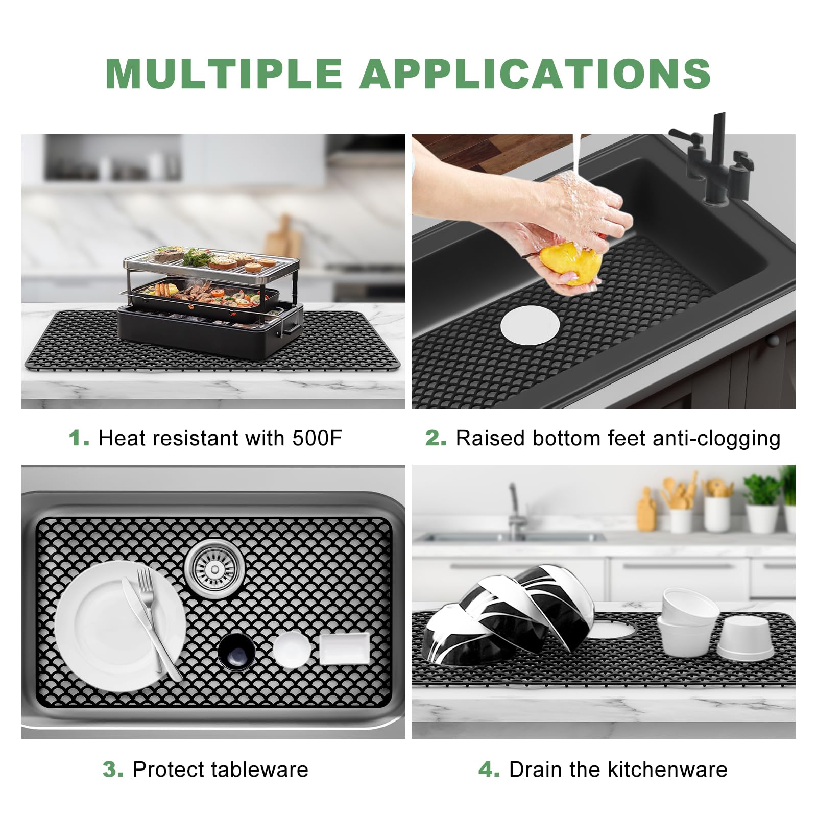 ANYEEK mat is easy to clean and dishwasher safe for busy kitchens