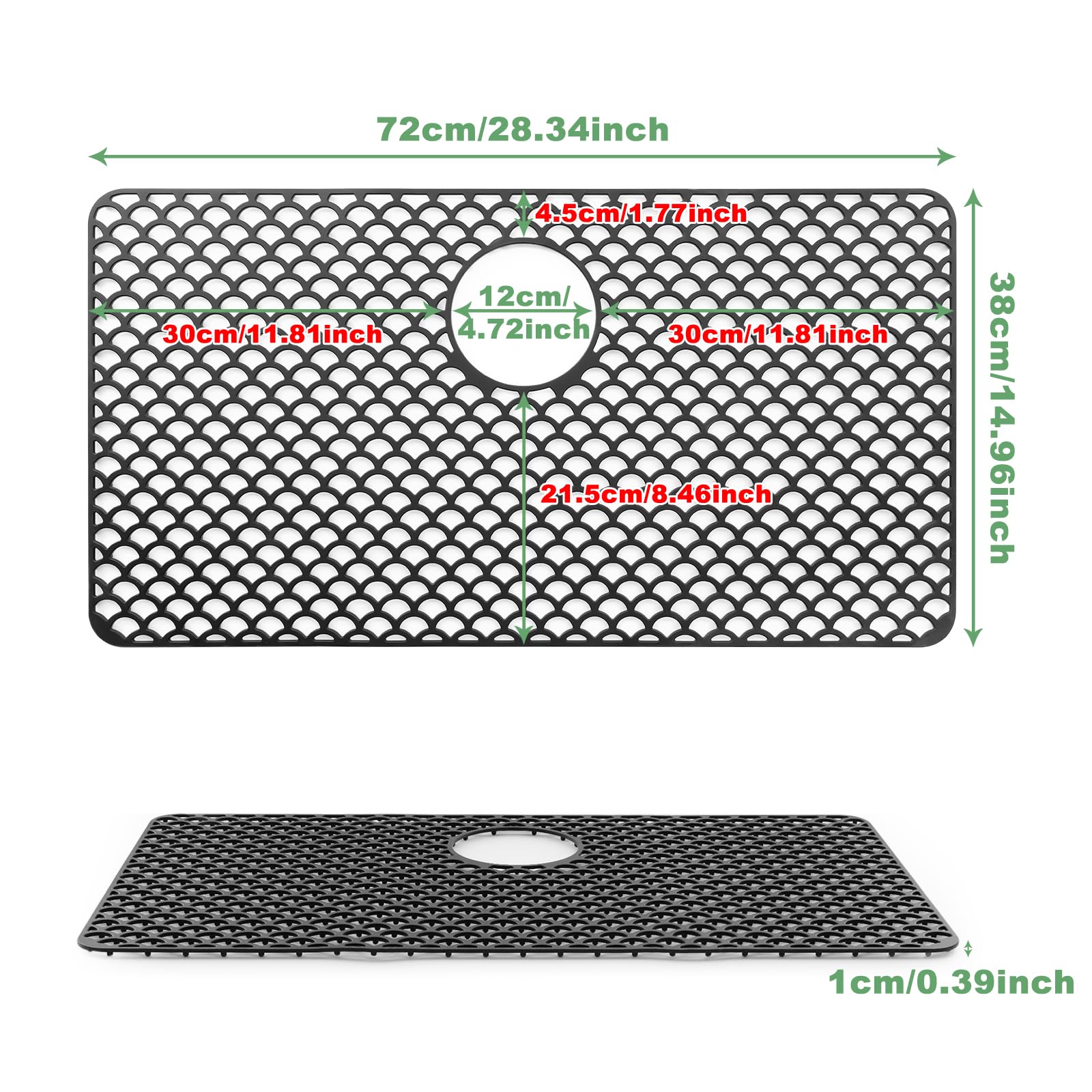 ANYEEK sink protector rear drain hole design for smooth drainage