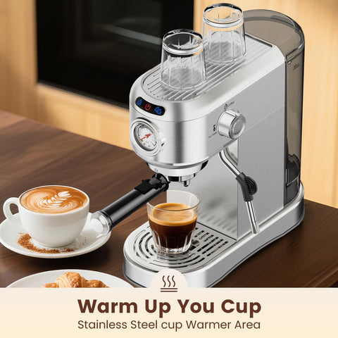 ANYCOLD espresso machine with portafilter and filter for authentic espresso shots at home