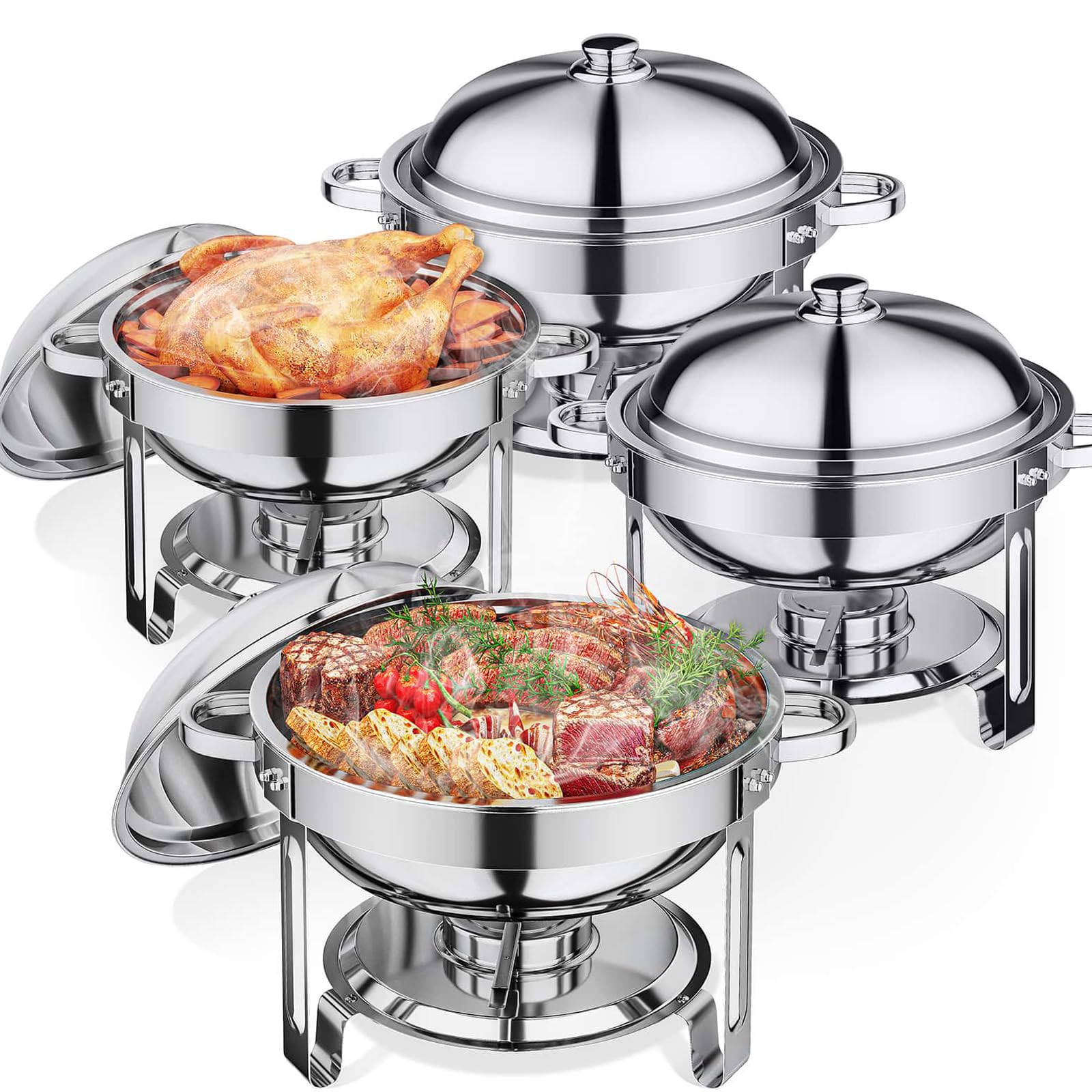 Anycoo 5.5QT chafing dish with lid on keeps food warm during events