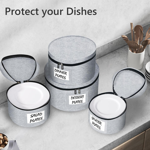 Anycosy XL dinner plate organizer fits large plates for easy packing.