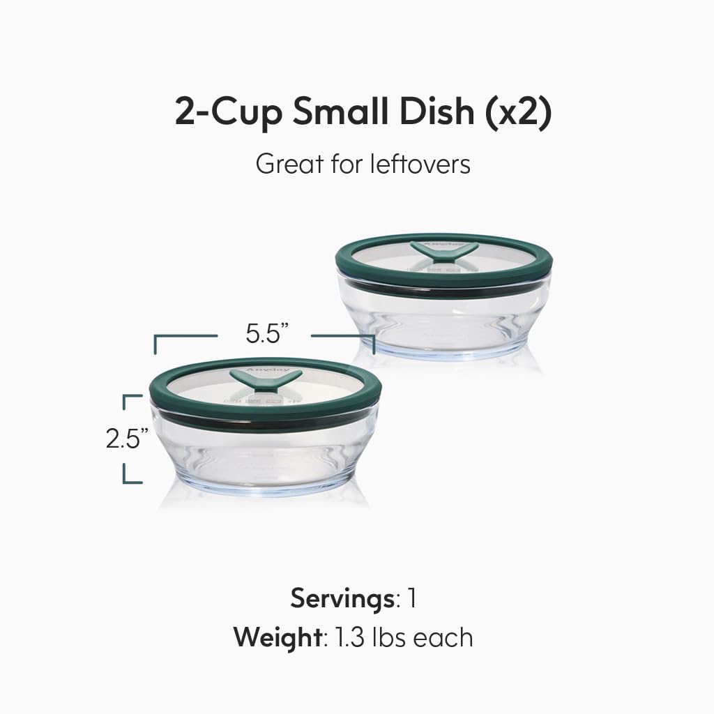 Anyday borosilicate glass containers provide durable, plastic-free storage for meals.