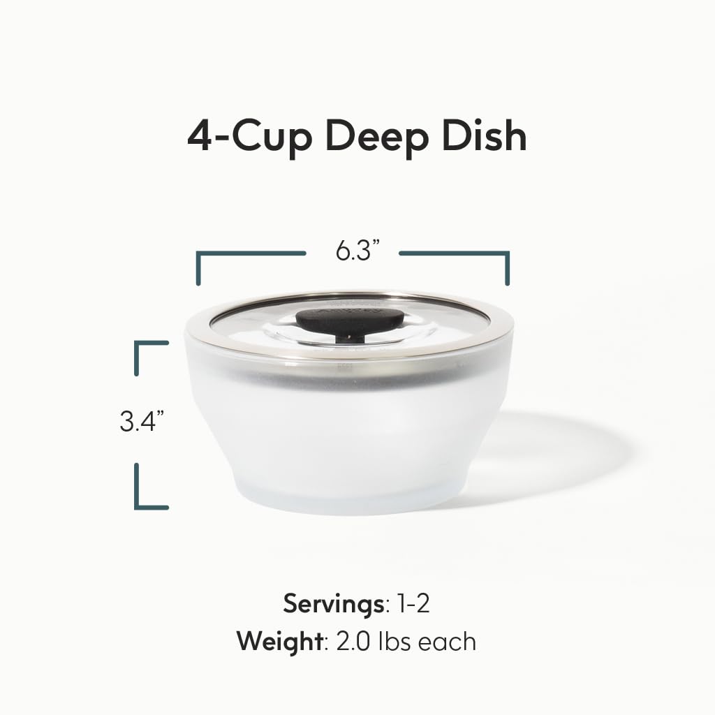 Anyday glass container with vented lid for steam and storage