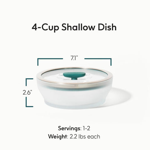 Anyday glass lid with vented steam rim to prevent splatter.