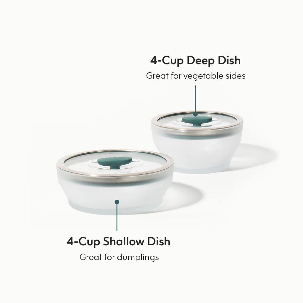 Anyday glass lids with vented silicone rim prevent splatters during microwaving
