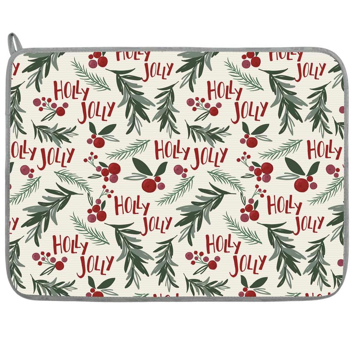 AnyDesign Christmas absorbent drying mat 18x24 protects countertops and dries dishes.