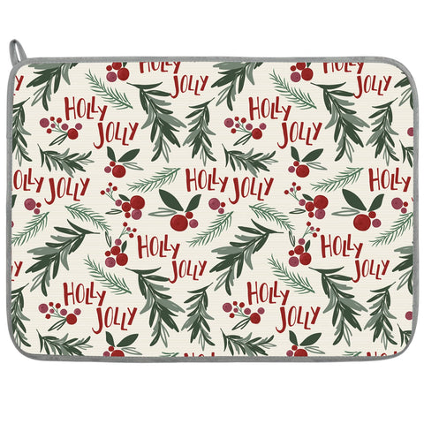 AnyDesign Christmas absorbent drying mat 18x24 protects countertops and dries dishes.