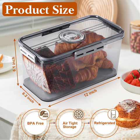ANYPROLUS bread box with airtight lid preserves bread flavor longer