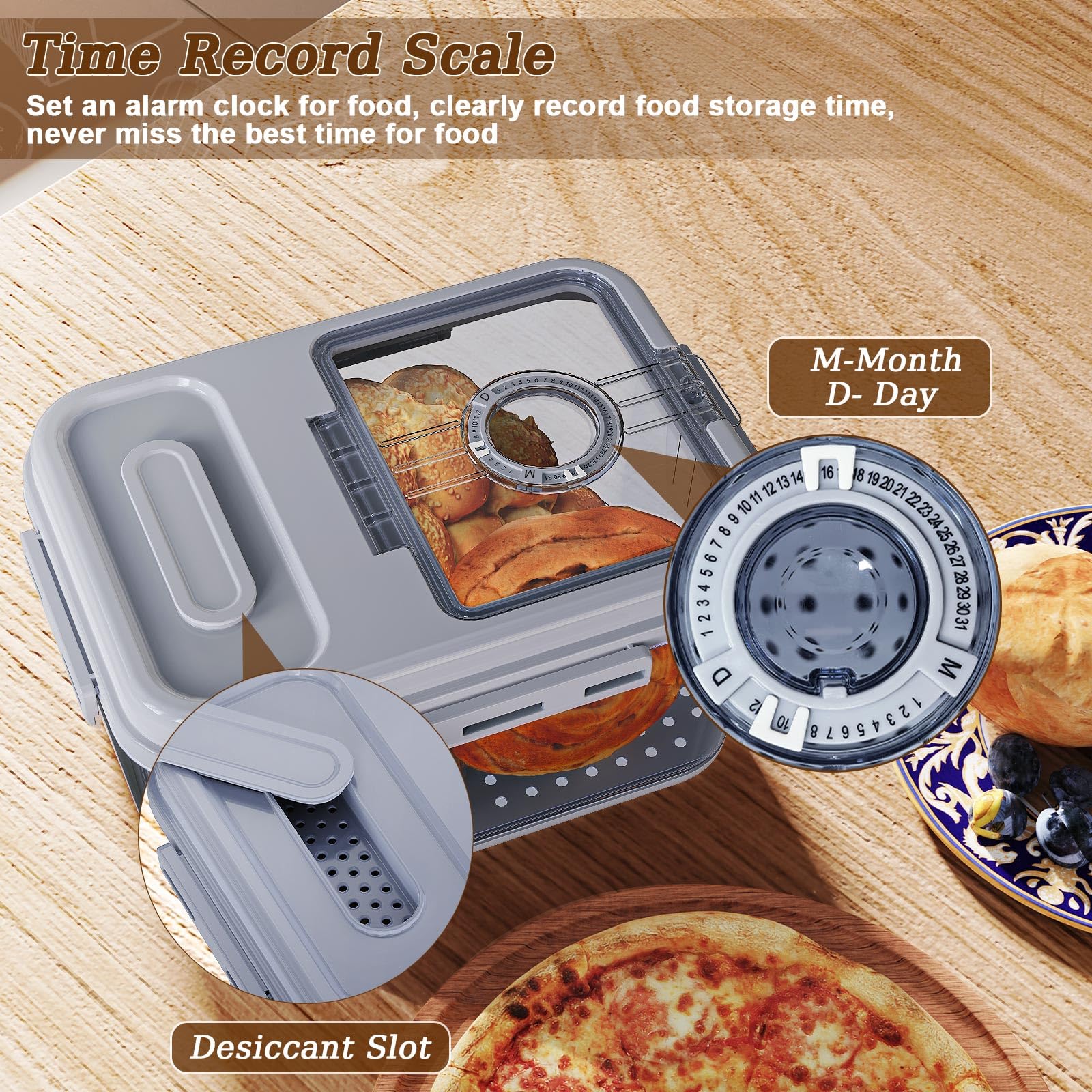 ANYPROLUS bread box clear PET body for quick content checks.
