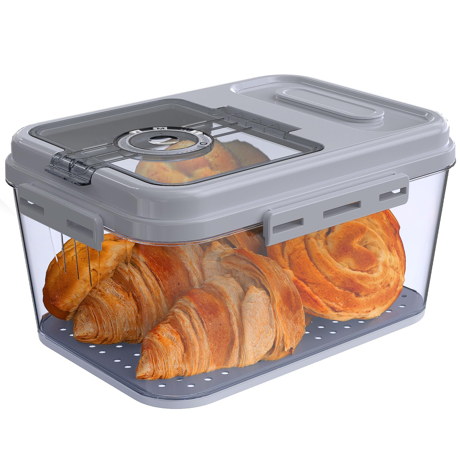 ANYPROLUS bread box with flip-top lid provides airtight access.