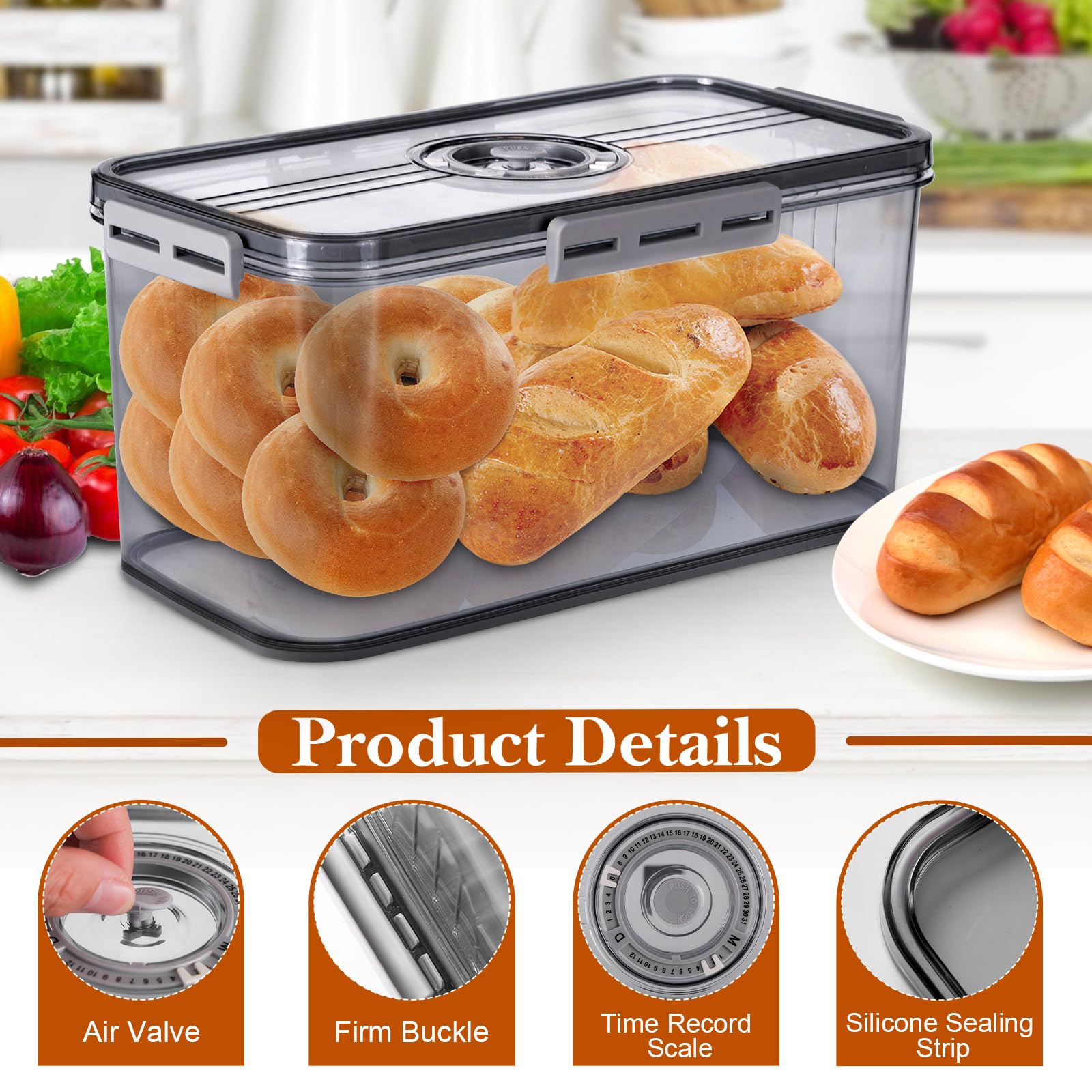 ANYPROLUS bread box large capacity for loaves and pastries