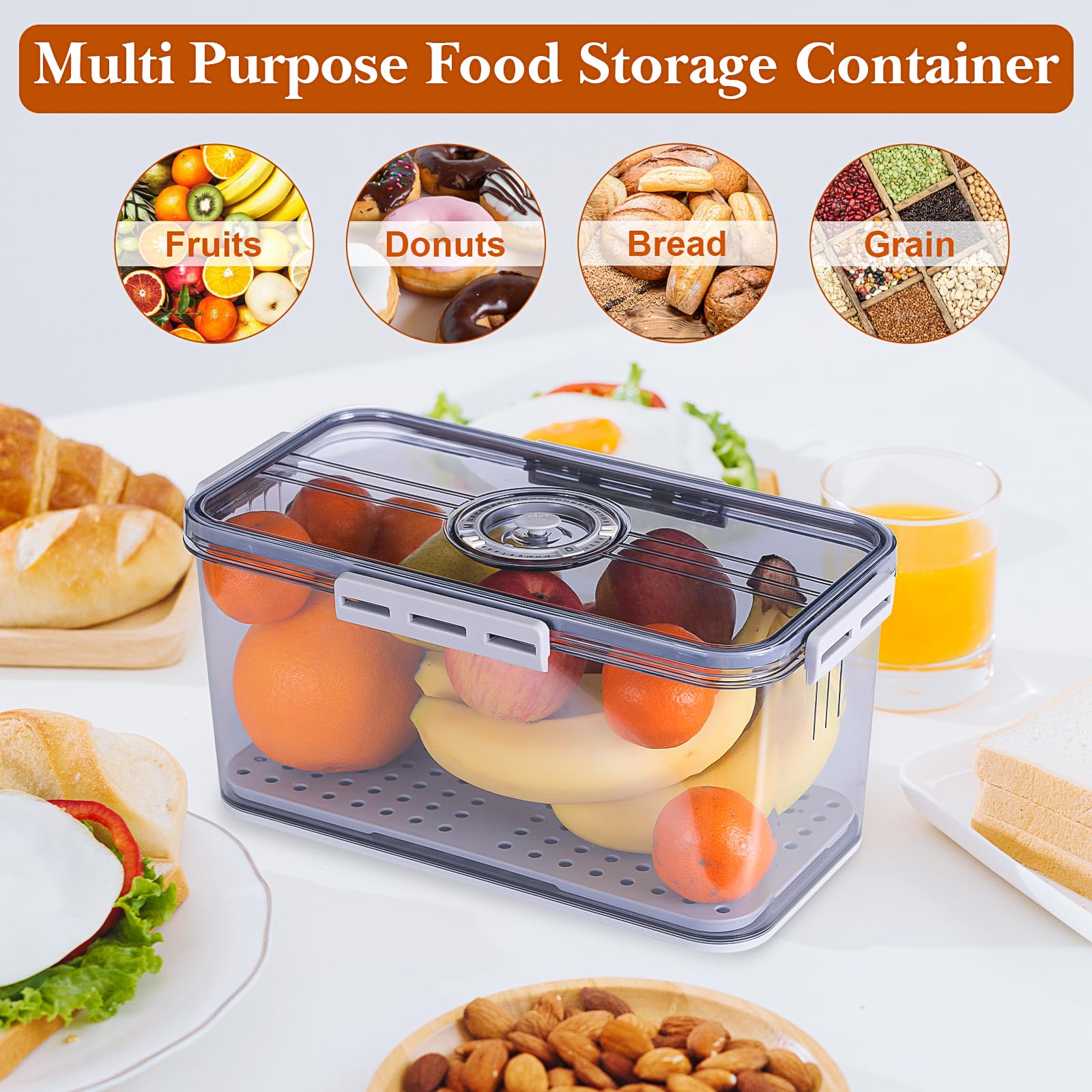ANYPROLUS multi-use bread box stores bread or fruits efficiently.