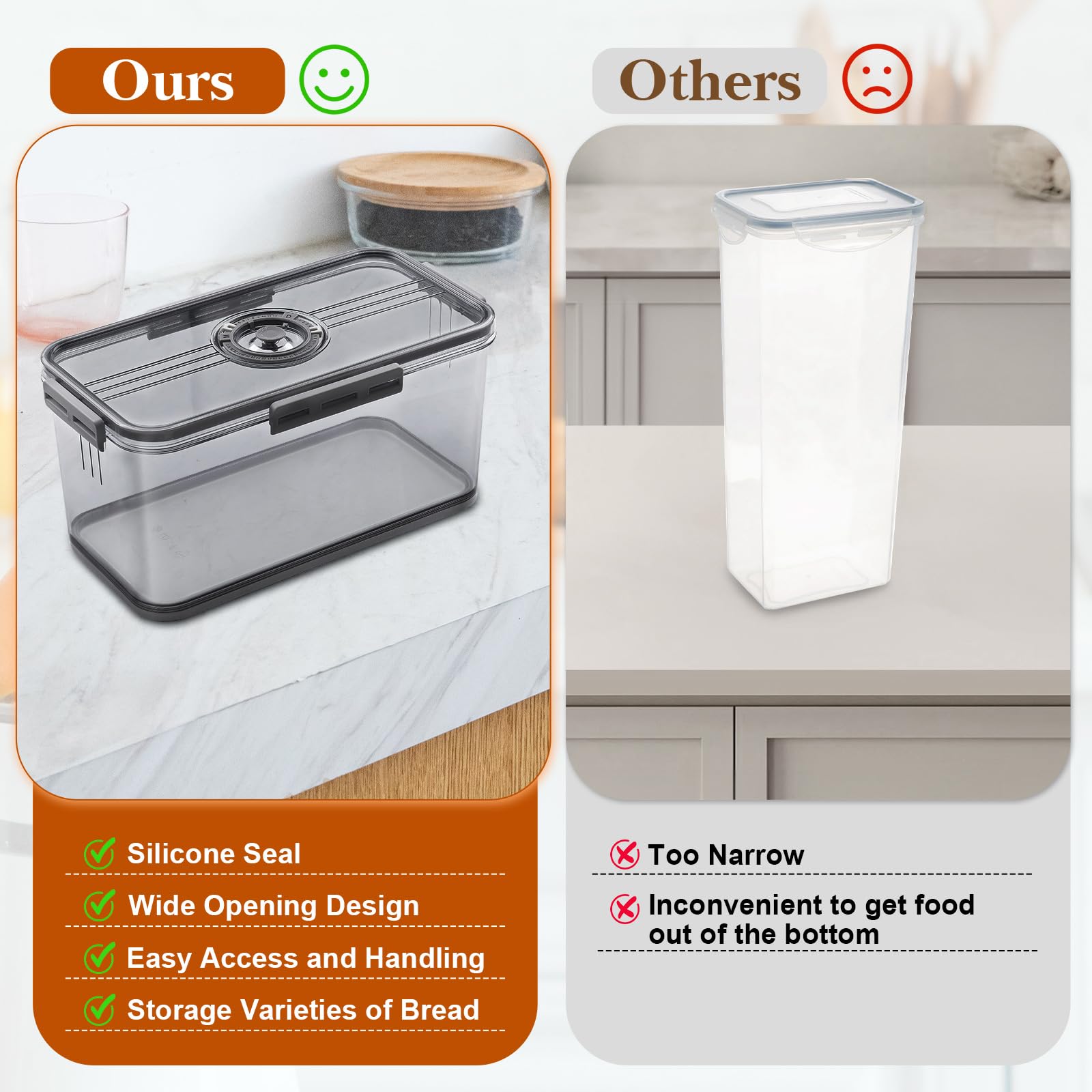 ANYPROLUS bread box on counter keeps kitchen organized