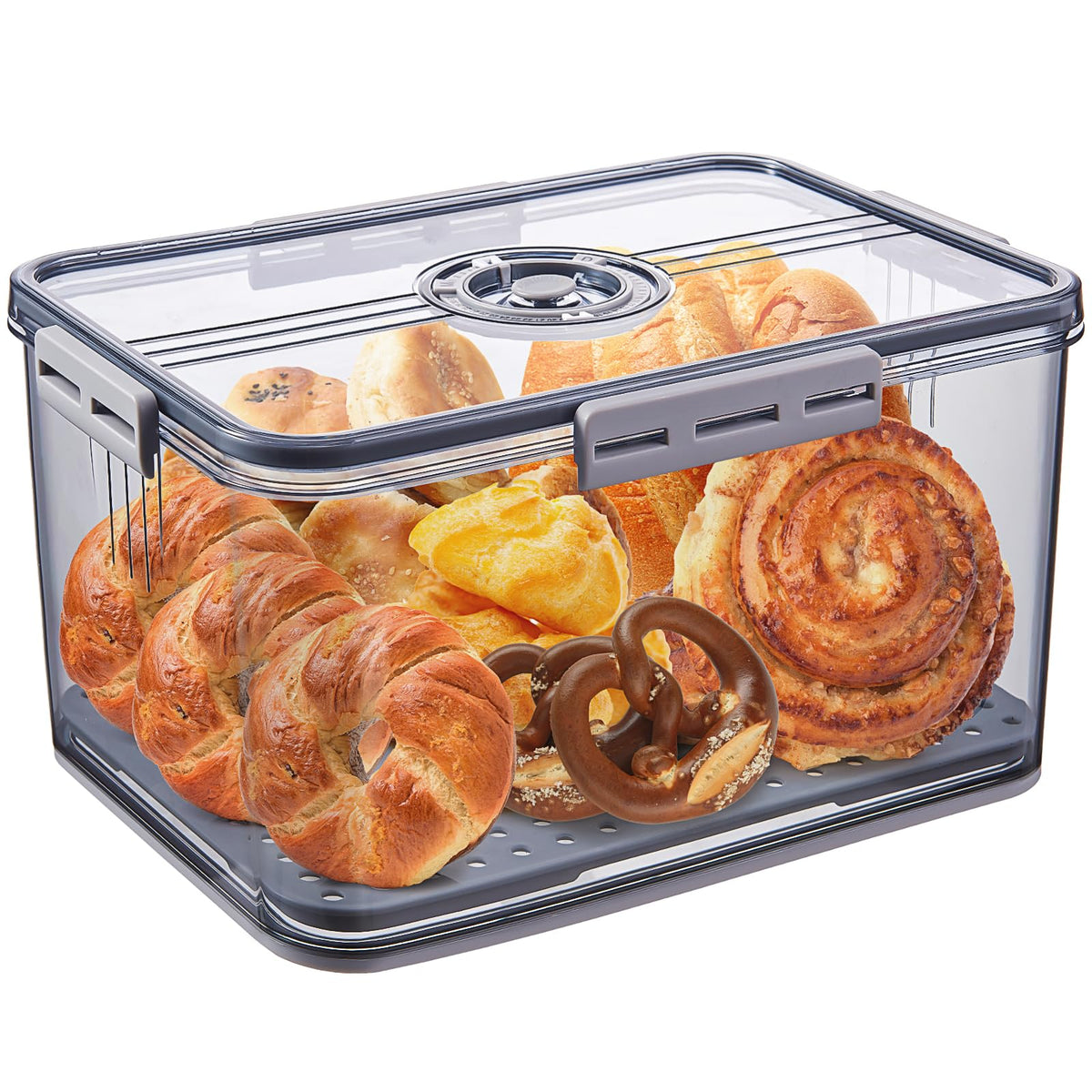 ANYPROLUS bread box with time dial shows storage date for freshness.