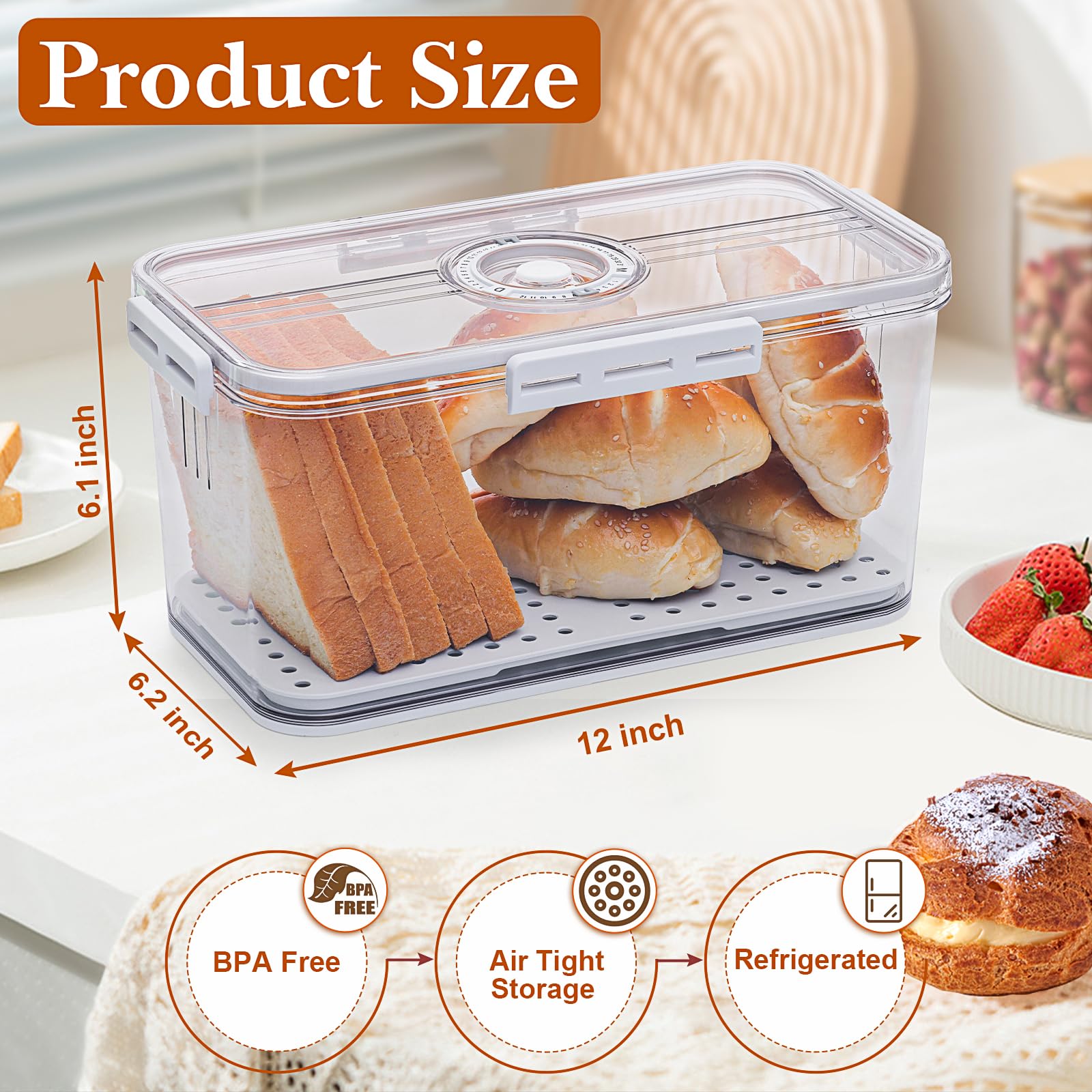 ANYPROLUS bread box time dial shows storage date for easy tracking.