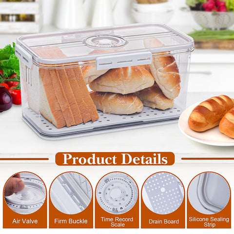 ANYPROLUS bread box wide opening provides easy access to loaves.