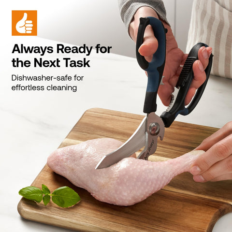 AnySharp 5-in-1 scissors support ambidextrous use for both hands
